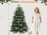 6FT Green Ice Crystal Christmas Tree, PVC & PE, 763 Tips, 3-Section Auto Tree, 260 LEDs 45470089