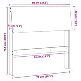 Upholstered Headboard Dark Grey 80 cm Solid Pine Wood 879145