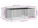Dog House with Run Anthracite 197x194x110 cm Galvanised Steel 3214224