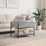 ZNTS Coffee Table Grey Sonoma 70x50x50 cm Engineered Wood and Metal 845344