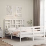 Bed Frame without Mattress White 140x200 cm Solid Wood 3194897