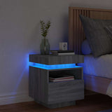 Bedside Cabinet with LED Lights Grey Sonoma 40x39x48.5 cm 836794