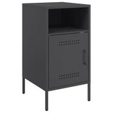 ZNTS Bedside Cabinets 2 pcs Black 36x39x68 cm Steel 843067