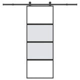 Sliding Door with Hardware Set 76x205 cm Tempered Glass&Aluminium 3332998