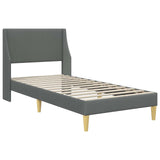 Bed Frame with Mattress Dark Grey 90 x 190 cm Fabric 3415233