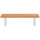Basin Shelf Wall Mounted Steel and Solid Wood Beech 3302370