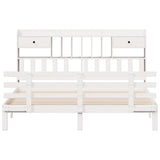 Bookcase Bed without Mattress White 180x200 cm Super King Solid Wood Pine 3322803