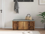 Hall Bench Old Wood 80 x 38 x 46 cm Engineered Wood and Fabric 891486
