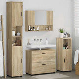 Bathroom Furniture Set with Drawer with Shelf 4 pcs Sonoma Oak 3393045