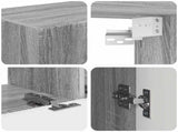 TV Cabinet Set Wall-mounted 3 pcs Grey Sonoma Engineered Wood 3408994