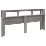 LED Headboard Grey Sonoma 220x18.5x103.5 cm Engineered Wood 837377