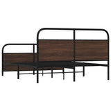 Metal Bed Frame without Mattress Brown Oak 160x200 cm 3318664