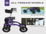 Folding Rollator Walker with Seat, Backrest, Lightweight Walking Frame with Storage Bag, Dual T3398P344798