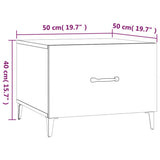 Coffee Tables with Metal Legs 2 pcs High Gloss White 50x50x40 cm 812739