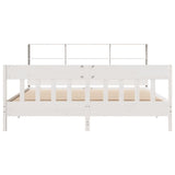Bed Frame without Mattress White 180x200 cm Super King Solid Wood Pine 3323213