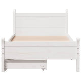 Bed Frame without Mattress White 75x190 cm Small Single Solid Wood Pine 3309795