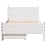 Bed Frame without Mattress White 90x190 cm Single Solid Wood Pine 3309792