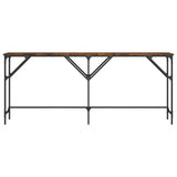 Console Table Smoked Oak 180x29x75 cm Engineered Wood 837764