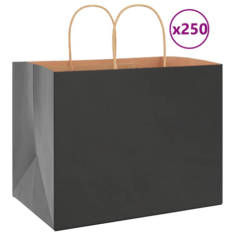 ZNTS Paper Bags 250 pcs with Handles Black 32x22x24 cm 4101651