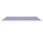 Retractable Awning Blue and White 5x3 m Fabric and Aluminium 3154525