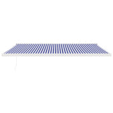 Retractable Awning Blue and White 5x3 m Fabric and Aluminium 3154525