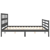 Bed Frame without Mattress Grey 200x200 cm Solid Wood 3194853