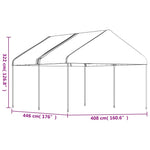 Gazebo with Roof White 4.46x4.08x3.22 m Polyethylene 3155510