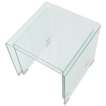 ZNTS Two Piece Nesting Table Set Tempered Glass Clear 244191