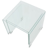 ZNTS Two Piece Nesting Table Set Tempered Glass Clear 244191