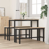 Dining Benches 2 pcs Natural 100 x 32.5 x 49 cm Solid pine wood 873787