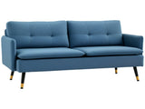Modern Two Seater Sofa, Button Tufted Loveseat with Cushions and Steel Legs for Living Guest T3398P341444