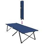 Folding Camping Bed 2 pcs Blue 206 x 76 x 74 cm Oxford fabric 42003168