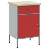 Work Bench with Drawer with Lock Red and Grey 50 x 55 x 85 cm 4103463