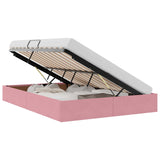 Storage Bed with Mattress with Storage Pink 140 x 190 cm Velvet 3370099