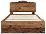 Bed Frame with Headboard Old Wood 100 x 200 cm Solid Pine Wood 3413351