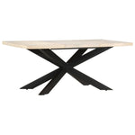 ZNTS Dining Table 180x90x76 cm Solid Bleached Mango Wood 285964