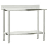 Kitchen Work Table with Overshelf 110x55x150 cm Stainless Steel 3208908