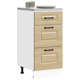 Kitchen Base Cabinet "Kalmar" High Gloss White Engineered Wood 854242