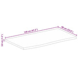 Table Top 120x60x3.8 cm Live Edge Solid Wood Rough Mango 370408