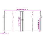 ZNTS Retractable Side Awning Beige 100x600 cm 4004585