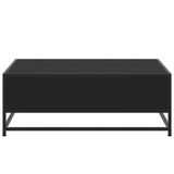 Coffee Table Black 80x80x30 cm Engineered Wood and Metal 848769