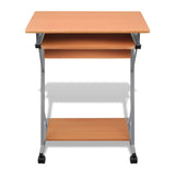Compact Computer Desk with Pull-out Keyboard Tray Brown 20052