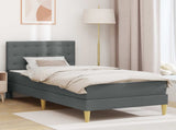 Bed Frame with Mattress Dark Grey 90 x 190 cm Fabric 3415263