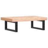 Basin Shelf Wall Mounted Steel and Solid Wood Beech 3302361