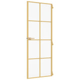 Interior Door Slim Golden 83x201.5 cm Tempered Glass and Aluminium 155145
