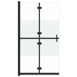 Foldable Walk-in Shower Wall Half Frosted ESG Glass 120x190 cm 151191