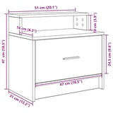 Bedside Cabinets with Drawer 2 pcs Old Wood 51x31x47 cm 858683