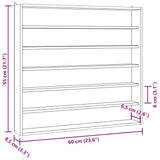 Wooden Collector's Display Case with 6 Shelves 60x8.5x55cm 4017382