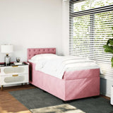 Box Spring Bed with Mattress Pink 100x200 cm Velvet 3286251