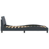 Bed Frame "Dover" Dark Grey 100x190 cm Velvet 373268